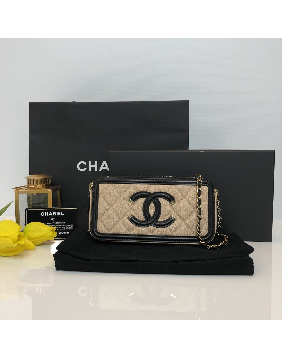 Chanel filigree best sale wallet on chain